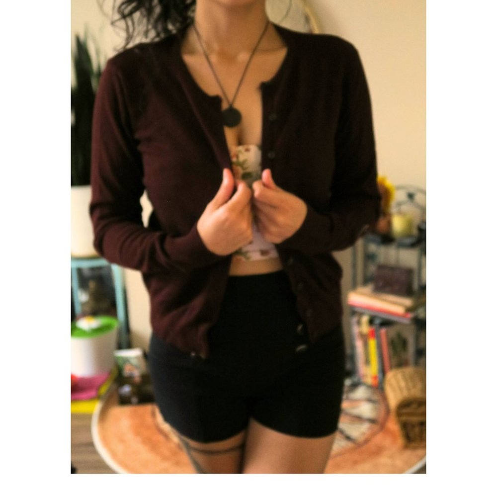 H&M Basics Maroon Cardigan